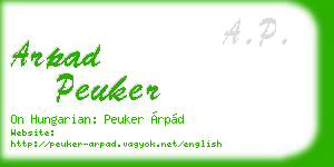 arpad peuker business card